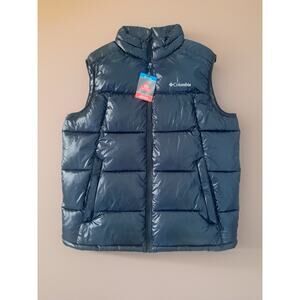 Columbia Pike Lake Vest Men’s Large Black Omni-Heat Puffer Vest NWT Reflective